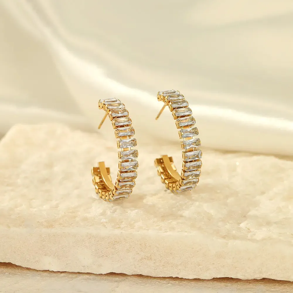 Diamond Huggie Hoop Earrings