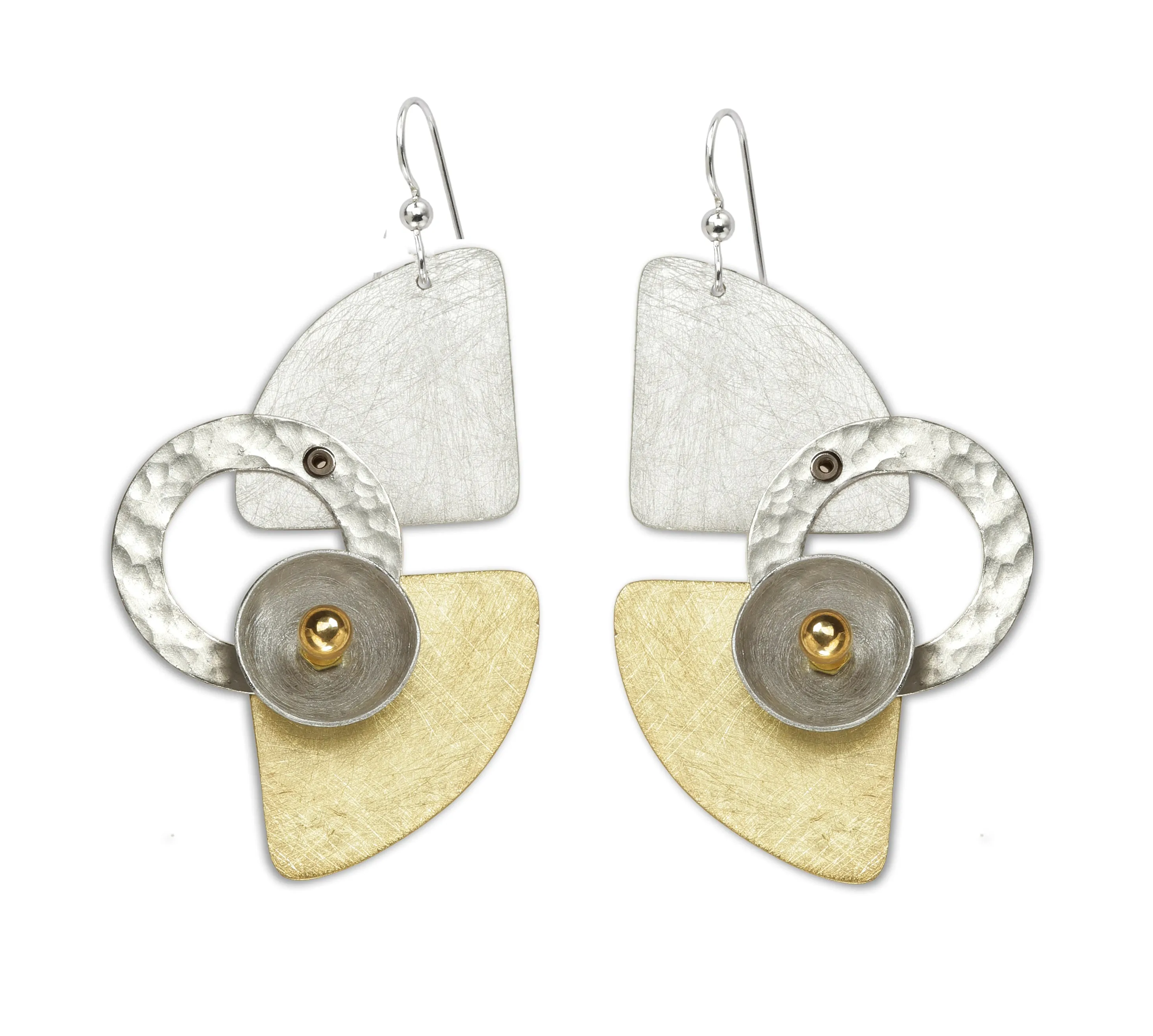 DRIFT Avant Gard Mixed Metal Statement Earrings with Accent Bead Options from the SCULPTURAL Collection