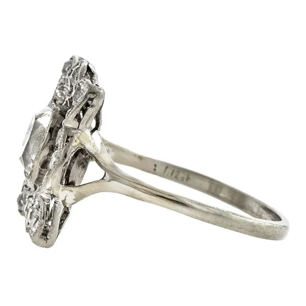 Edwardian Engagement Ring, Cushion 1.12ct