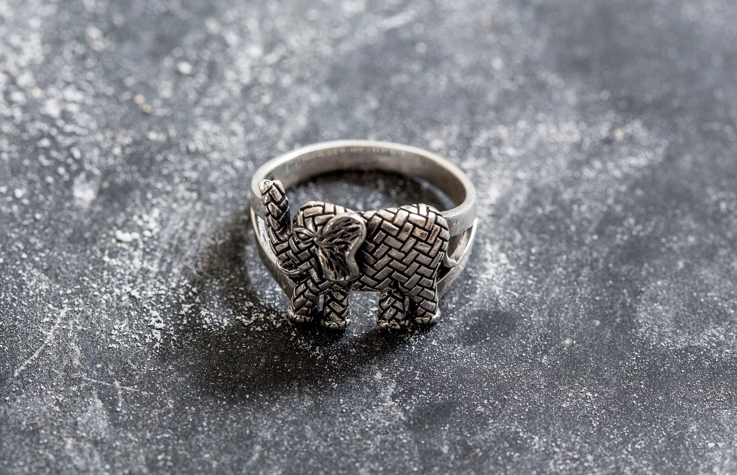 Elephant Silver Ring - Boho Silver Ring - Statement Elephant Ring