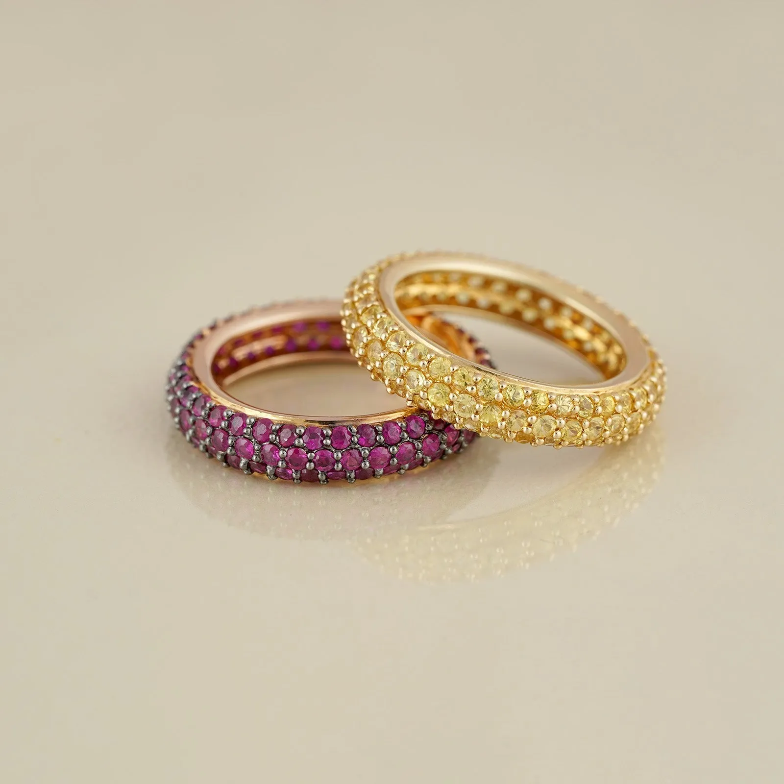 Ella Ruby & Yellow Sapphire Ring Set