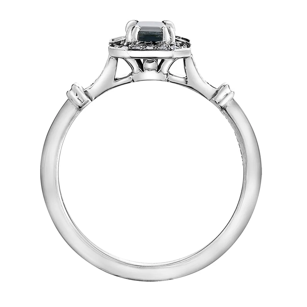 Emerald Cut Sapphire and Diamond Ring