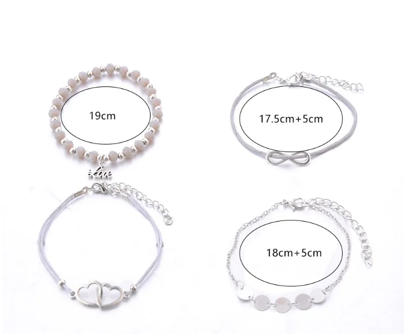 English alphabet handmade LOVE wafer bracelet set