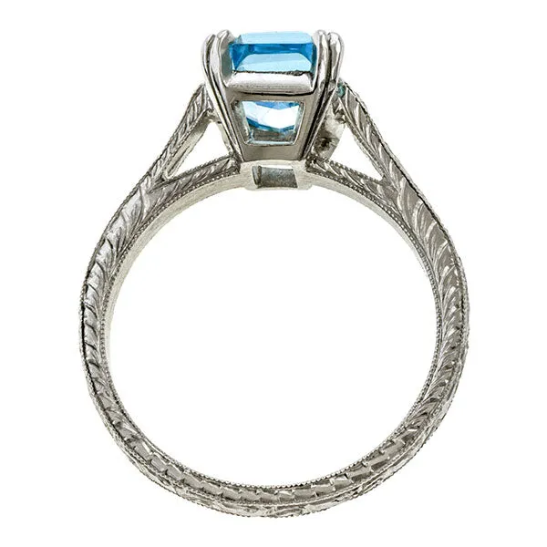 Estate Aquamarine Solitaire Ring