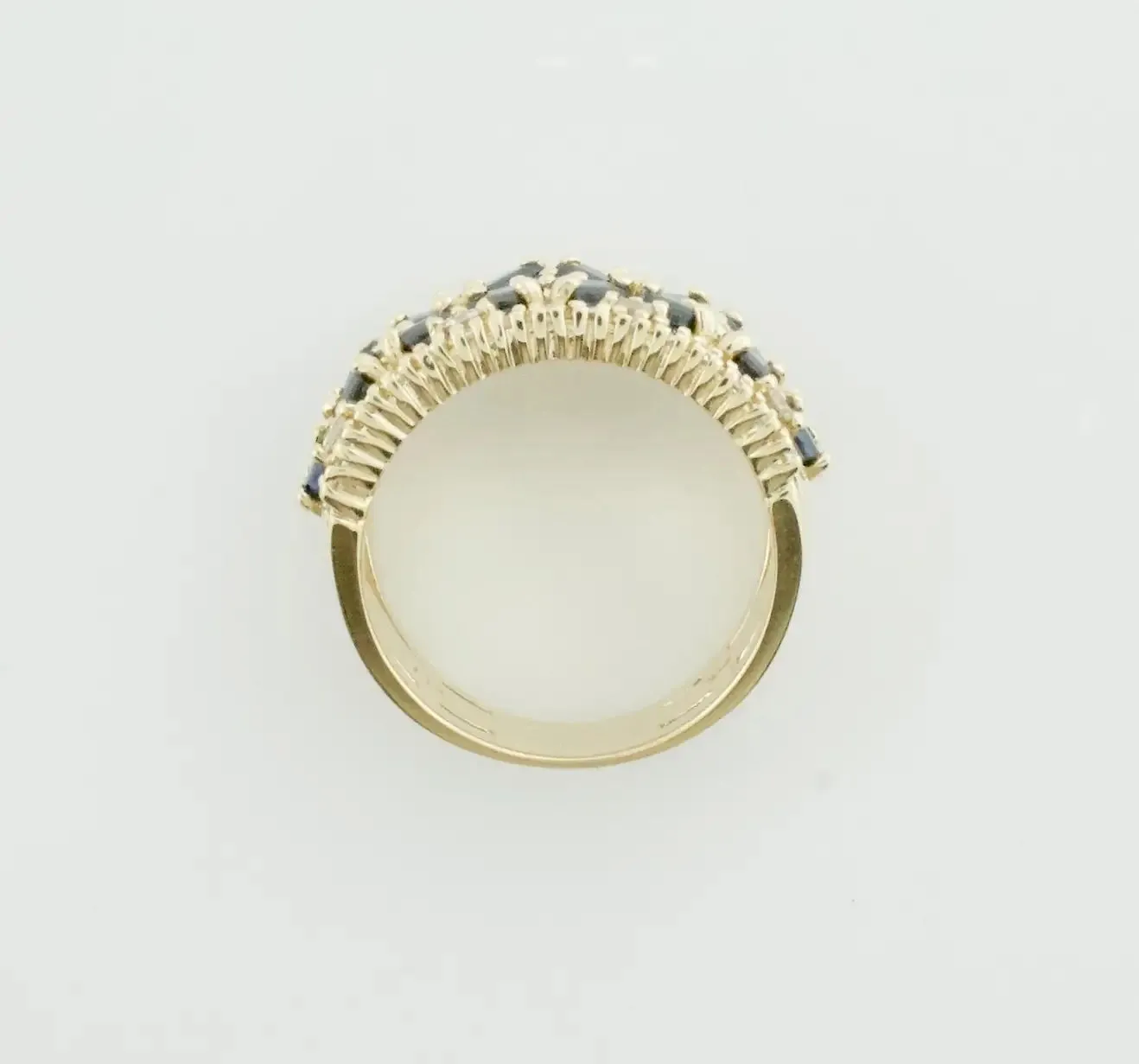 Estate Sapphire and Diamond Wedding Band in Yellow Gold