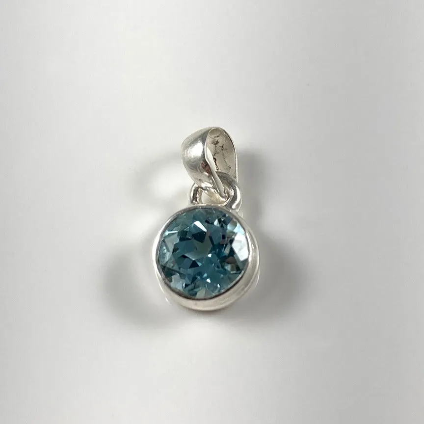 Faceted Blue Topaz Pendant