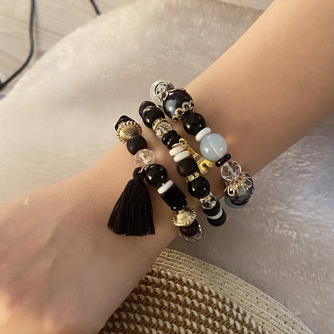 Fashion Women Heart Heart Acrylic Handmade Bracelets