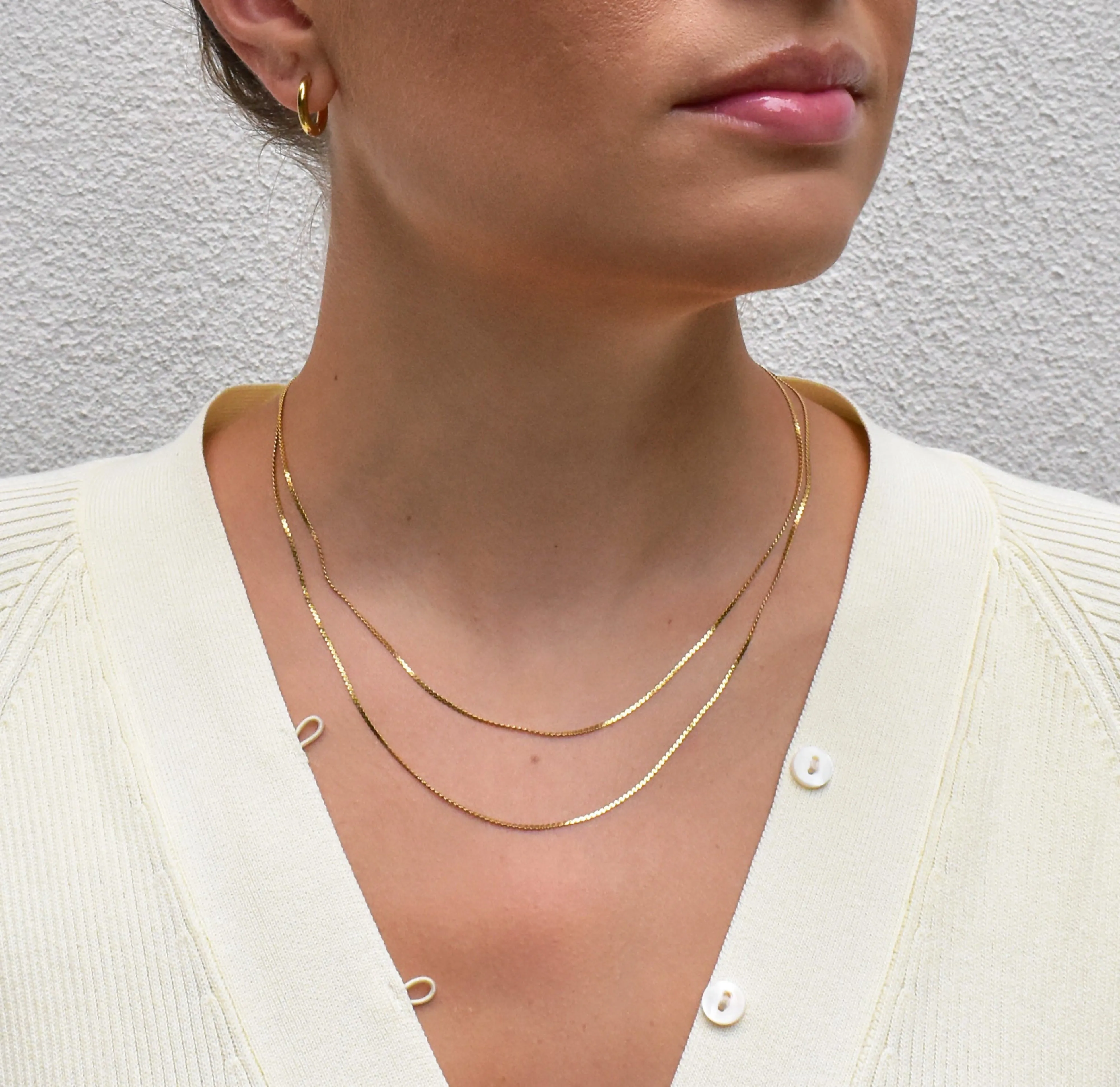 FAYE DAINTY THIN GOLD CHAIN NECKLACE