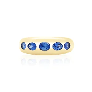 Five Stone Oval Gemstone Stacking Ring