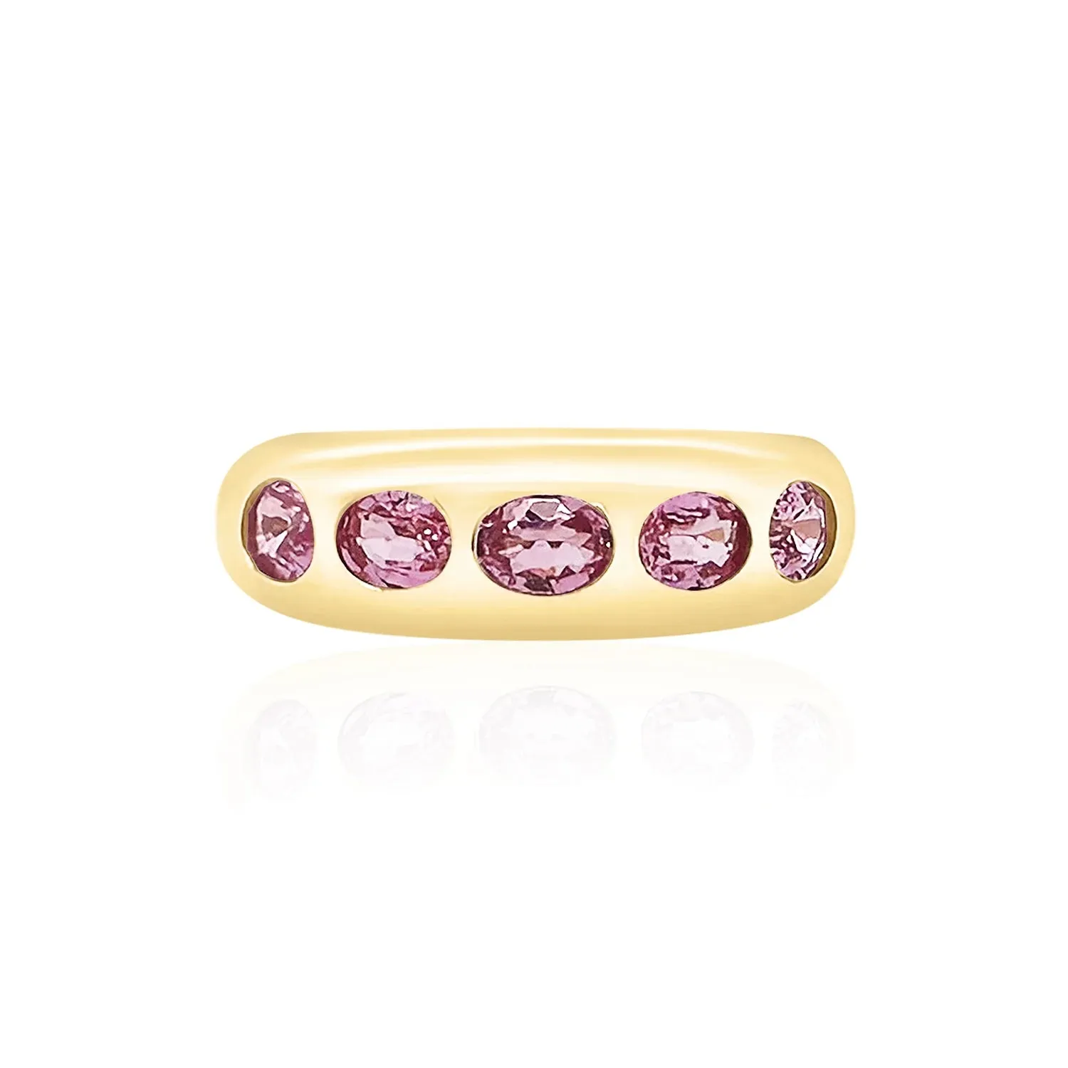 Five Stone Oval Gemstone Stacking Ring