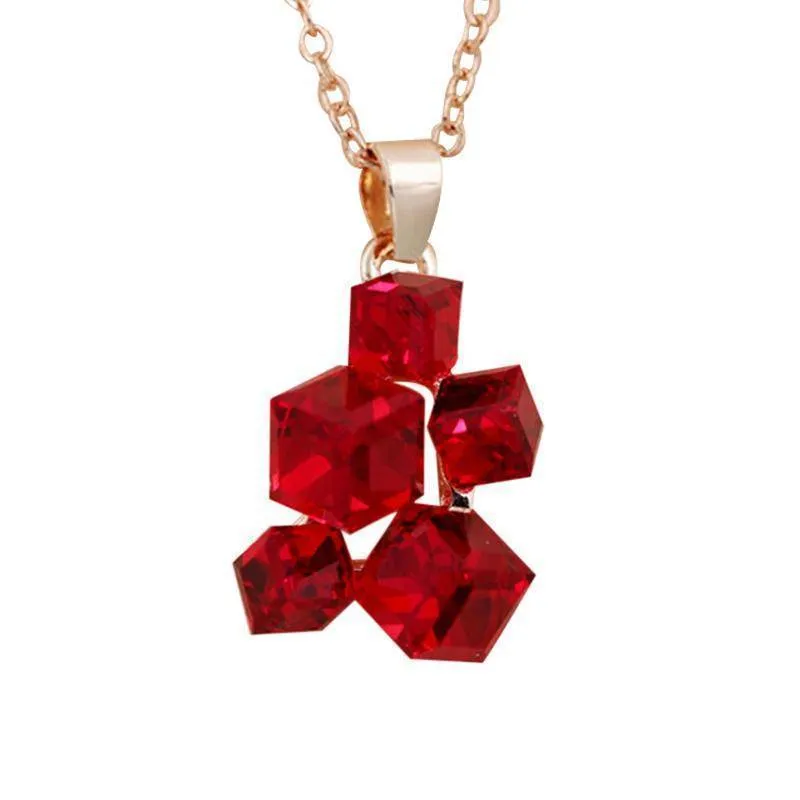 Geometric Crystal Jewelry Sets Necklaces & Pendants Stud Earrings