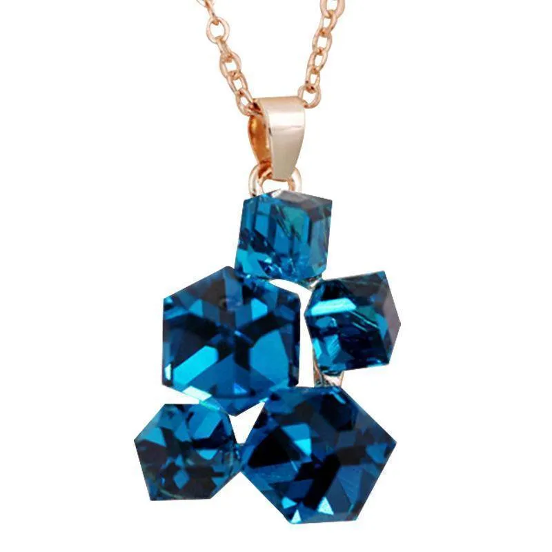 Geometric Crystal Jewelry Sets Necklaces & Pendants Stud Earrings