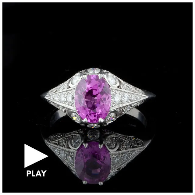 GIA 2.00 Carat Natural Pink Sapphire Platinum Ring