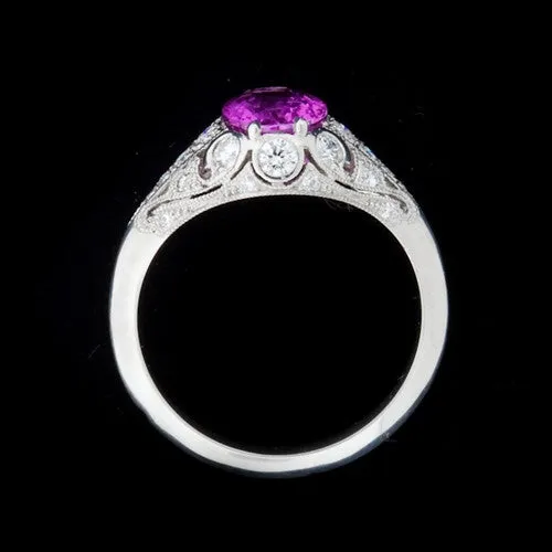 GIA 2.00 Carat Natural Pink Sapphire Platinum Ring