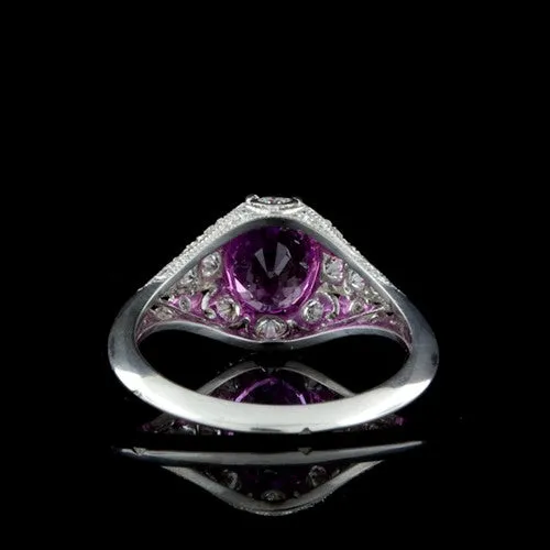 GIA 2.00 Carat Natural Pink Sapphire Platinum Ring