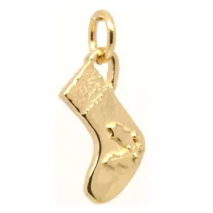 Gold Christmas stocking Charm