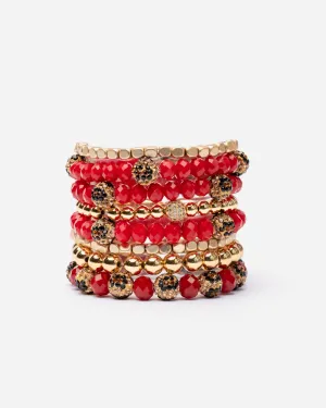 Happy Holidays Beaded Stacked Bracelet