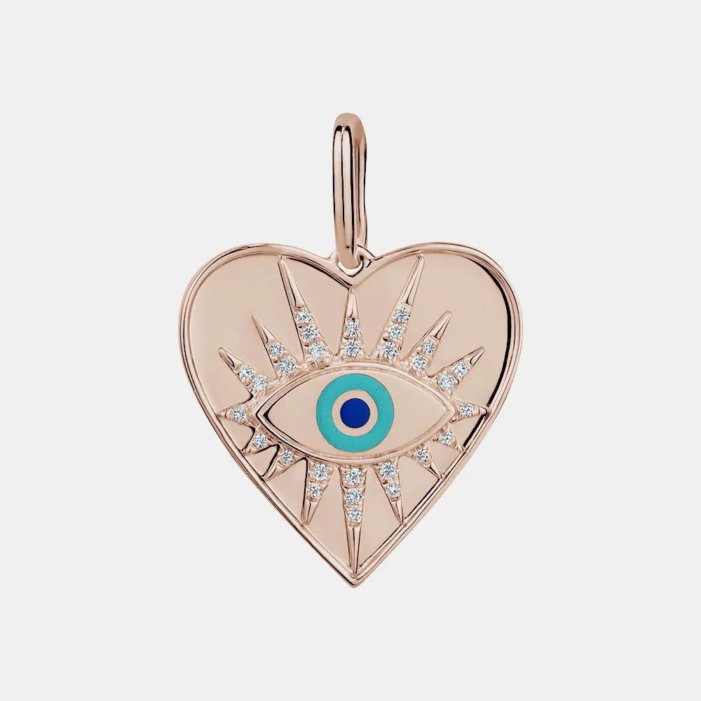 Heart Shape Evil Eye Charm