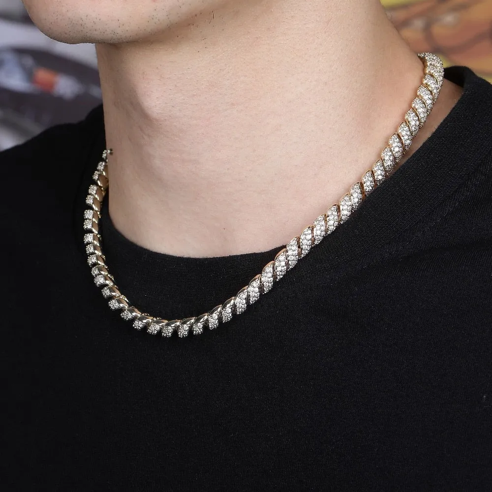 Iced Out Buckle Twist Men's Necklace