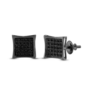 Kite Black Diamond Earrings in .925 Sterling Silver | 4 Sizes