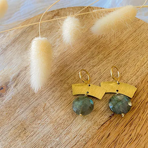 Labradorite Arch Eclipse Earring