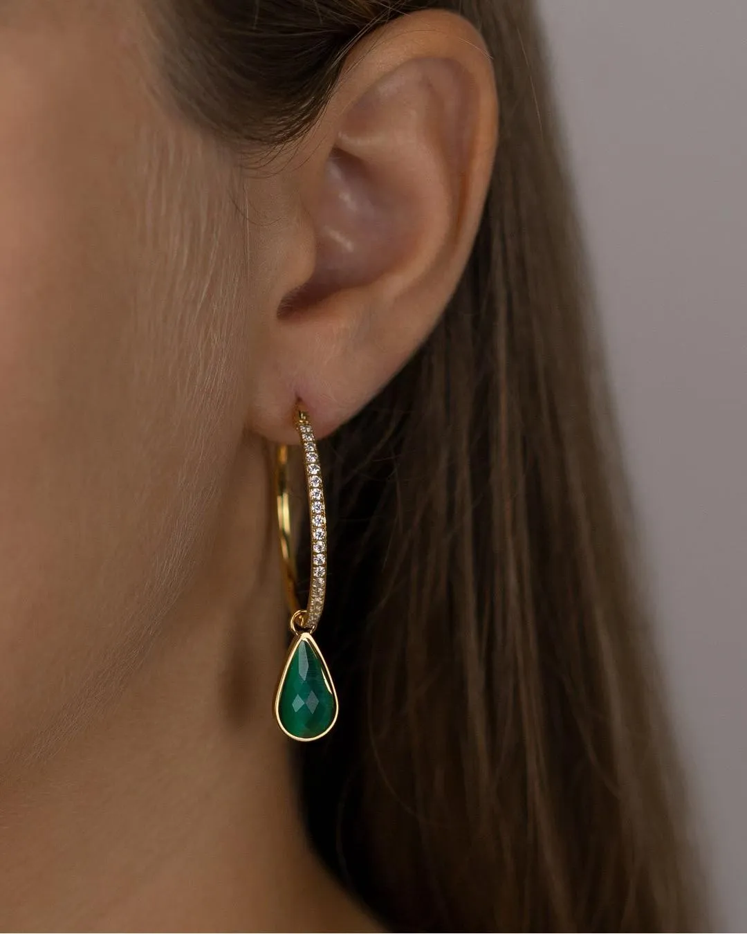 Large Starlight Hoop Earrings, Gold