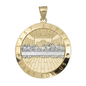 Last Supper Medallion Pendant 10K Yellow Gold