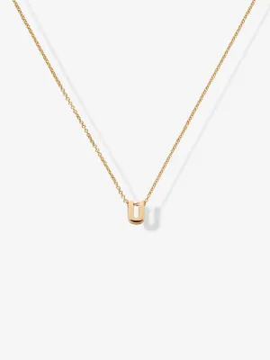 Letter U Necklace in 18k Gold