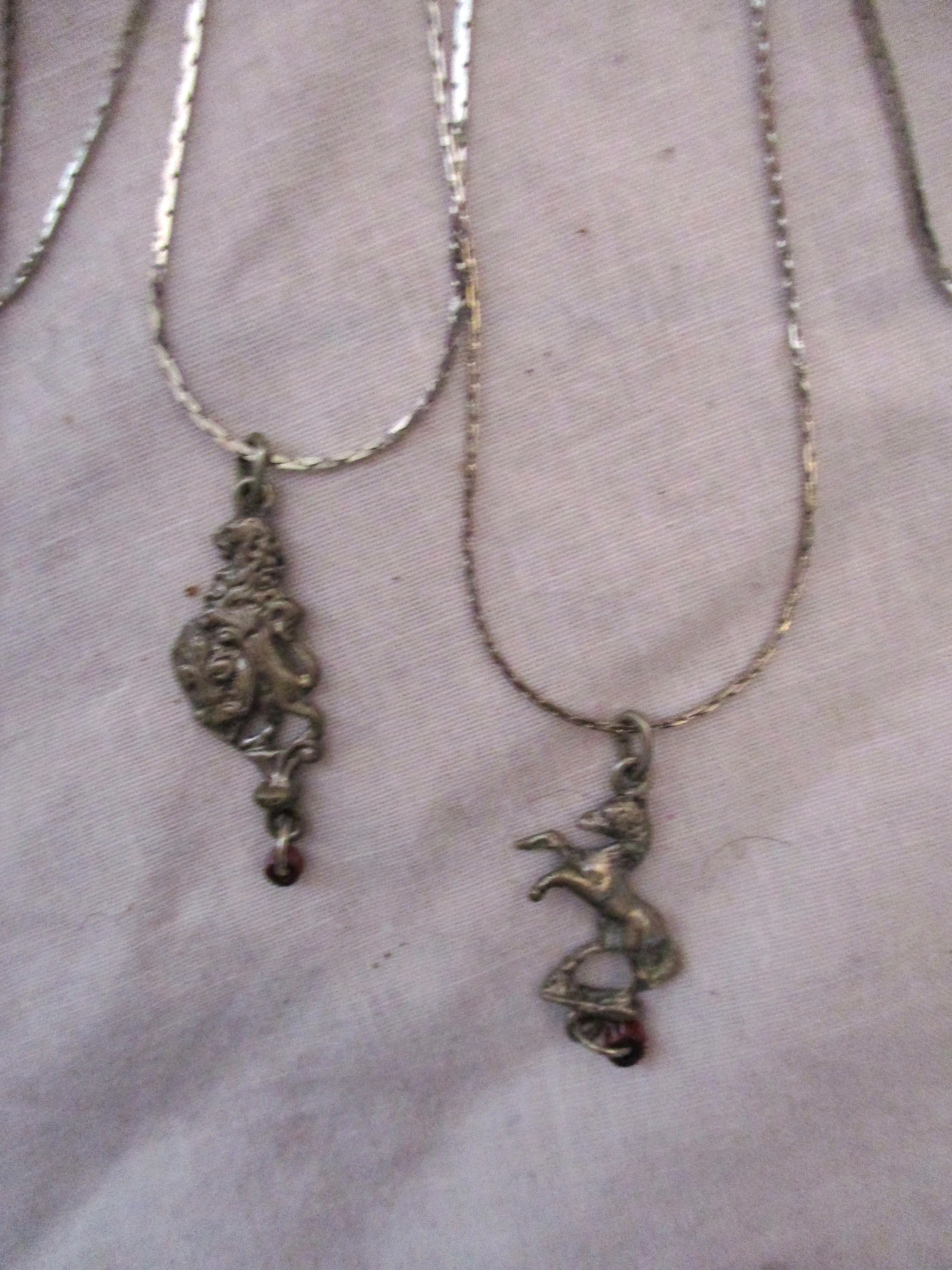 Lot Set 8 SILVER Charm Pendant Necklace Choker Jewelry LION GRIFFIN MEDIEVAL