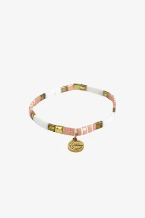 Love Pink Gold White with Gold Charm Bracelet