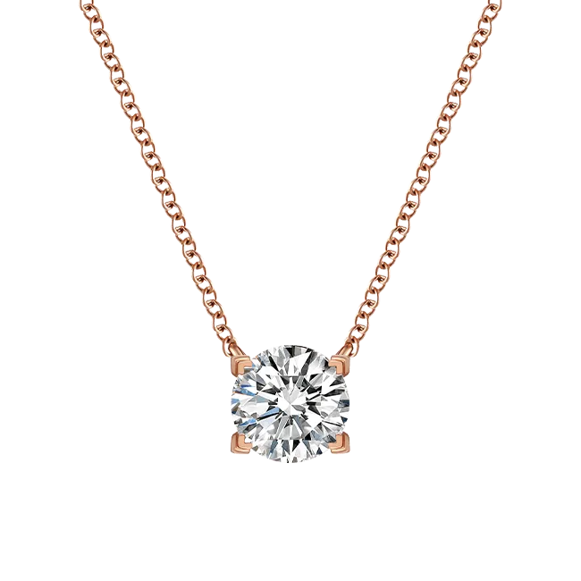 Luna solitaire necklace 0.2ct/ 0.3ct