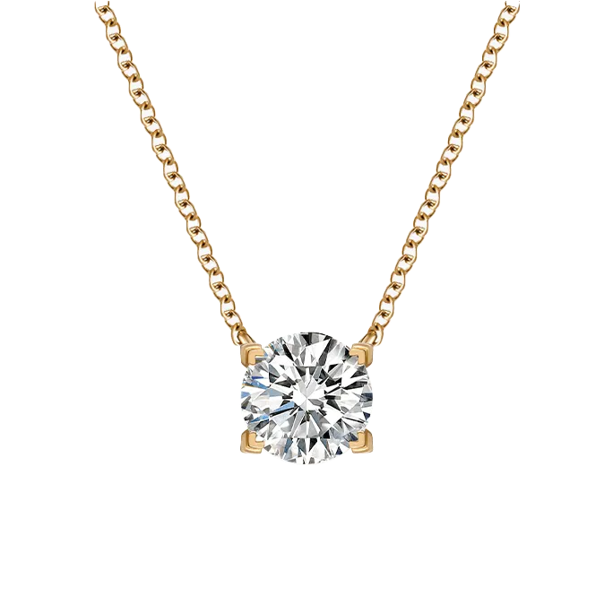 Luna solitaire necklace 0.2ct/ 0.3ct