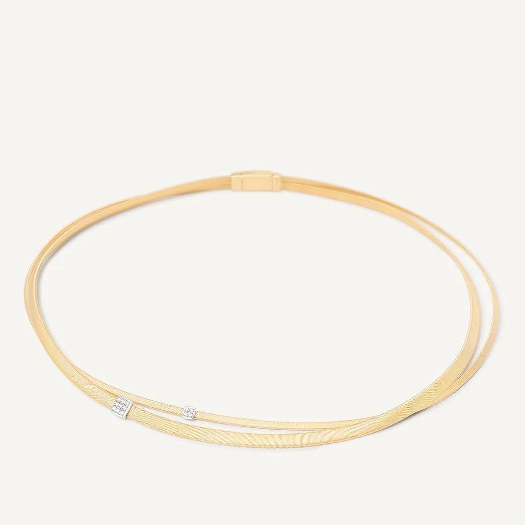 Marco Bicego Masai 18k Gold Diamond Necklace 2 Strand