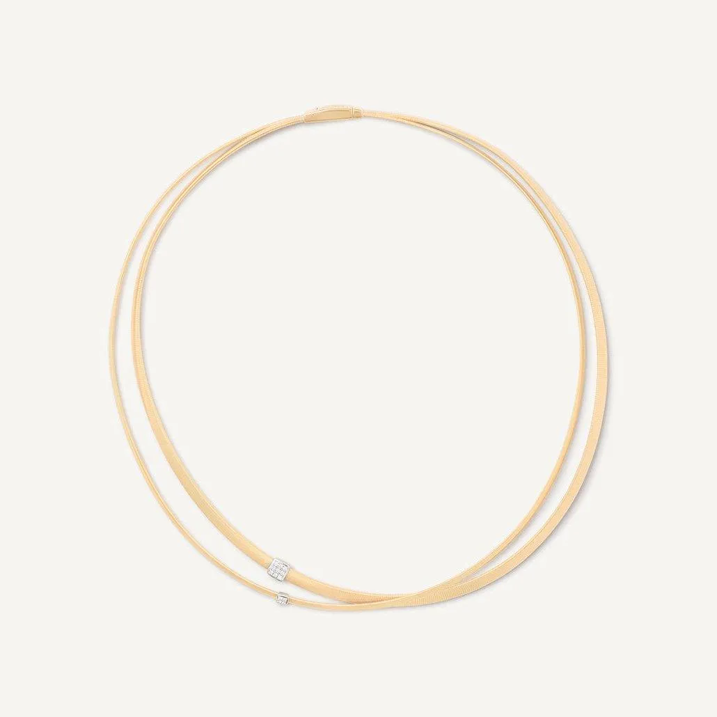 Marco Bicego Masai 18k Gold Diamond Necklace 2 Strand