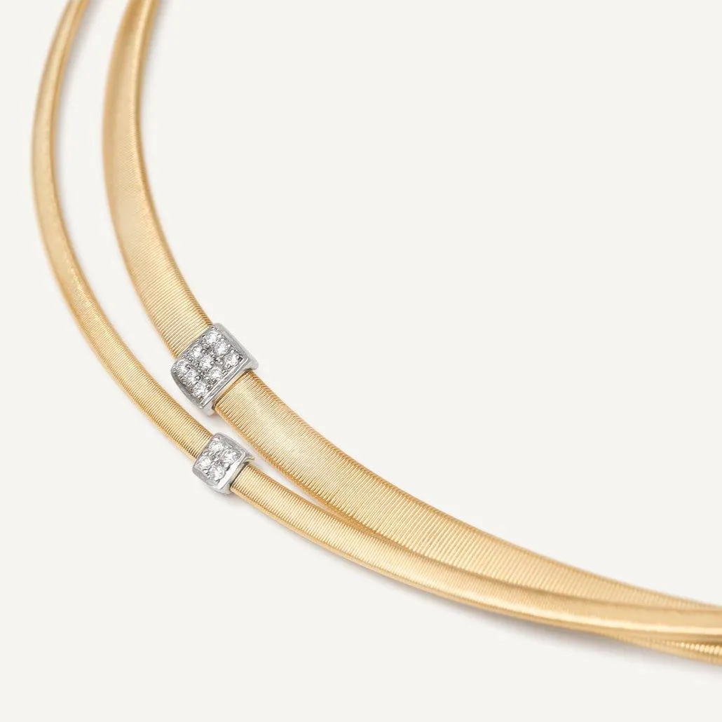 Marco Bicego Masai 18k Gold Diamond Necklace 2 Strand