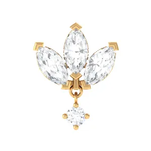 Marquise Diamond Lotus Floral Cartilage Earring