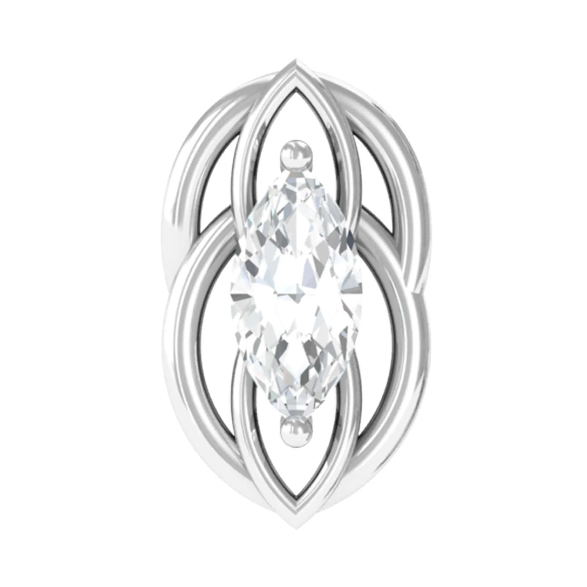 Marquise Diamond Solitaire Cartilage Earring