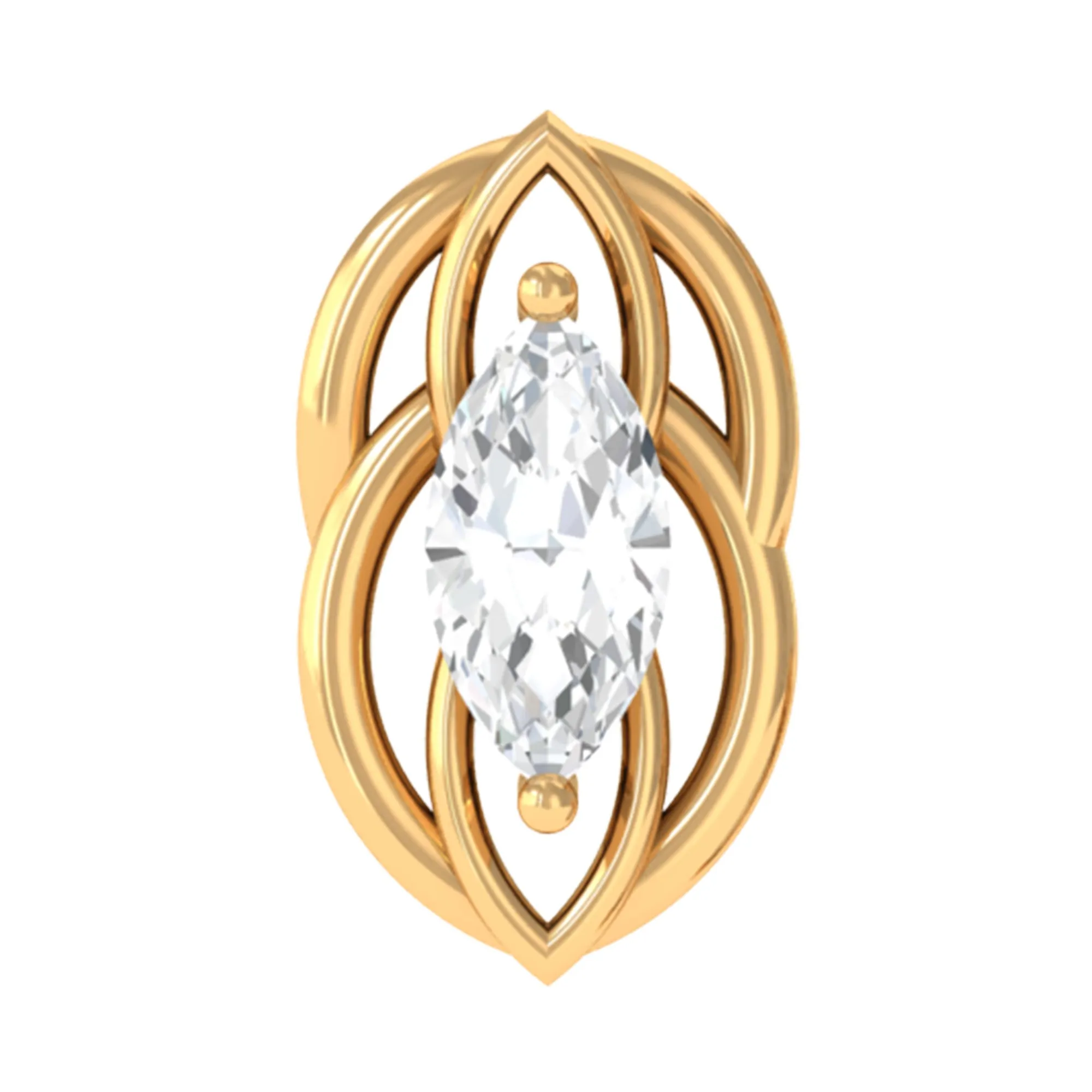 Marquise Diamond Solitaire Cartilage Earring