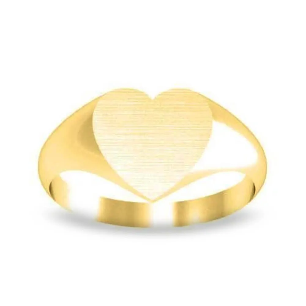 Medium Heart Shaped Signet Ring - 12mm x 11mm