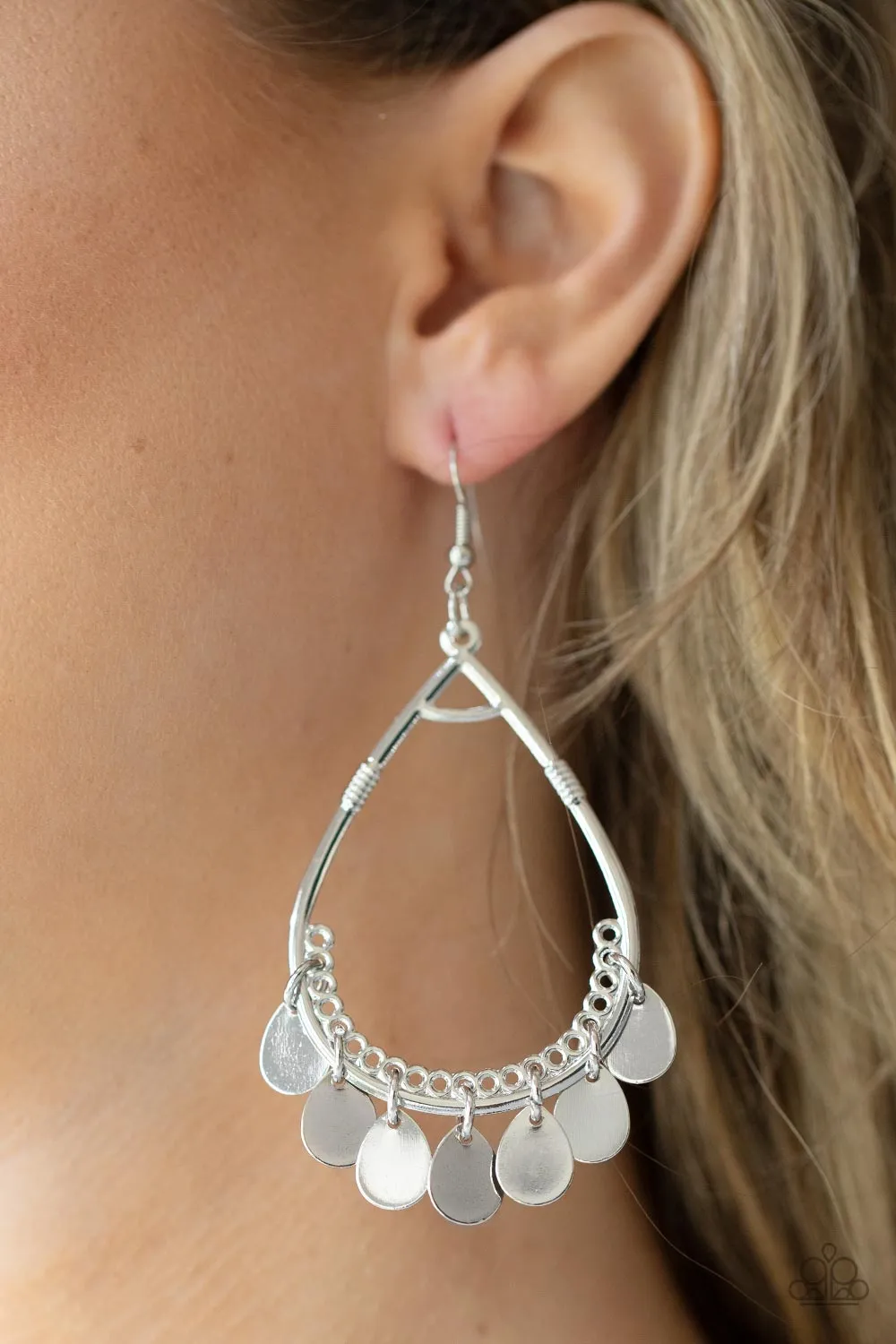 Meet Your Music Maker - Silver Paparazzi Earrings