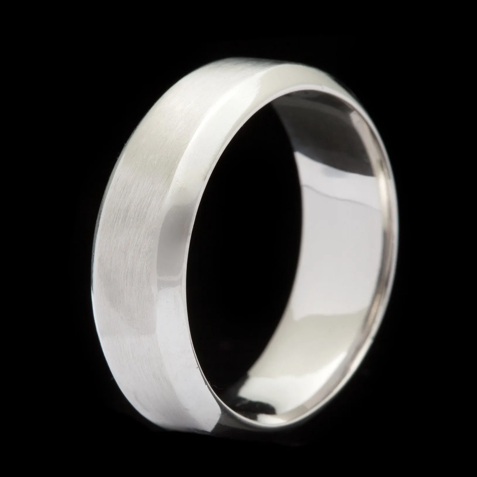 Men's Brushed Platinum Band Ring