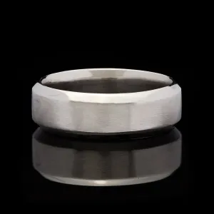 Men's Brushed Platinum Band Ring