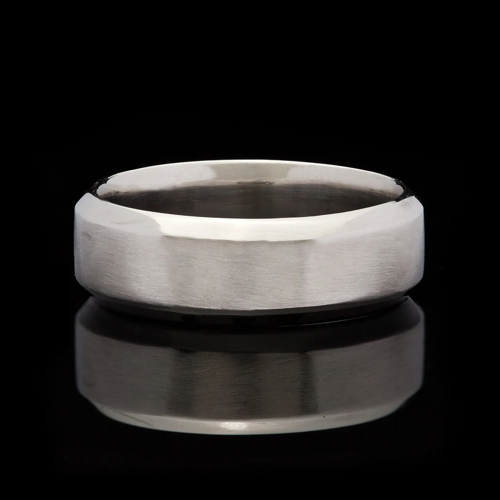 Men's Brushed Platinum Band Ring