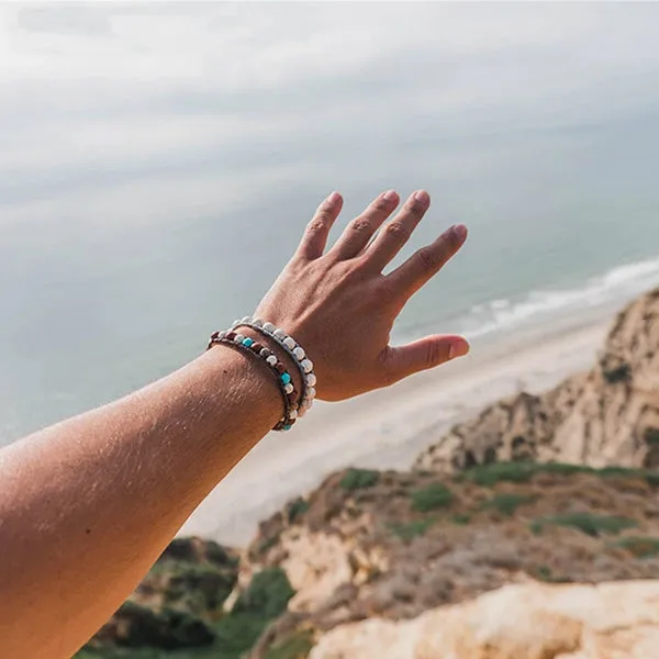 Mens Handmade Natural Stones Bracelet with Adjustable Cord