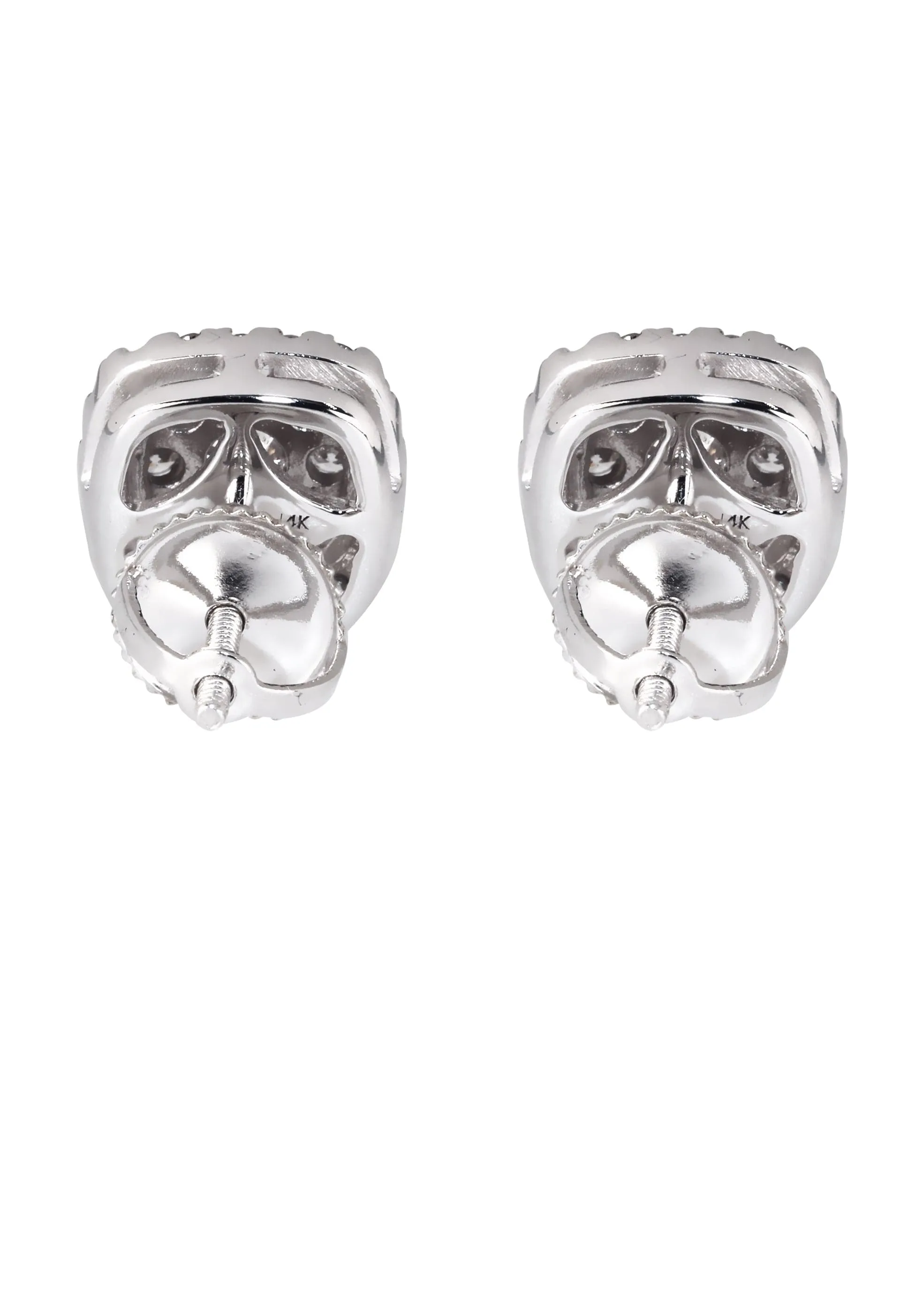 Mens Stud Diamond Earrings | 0.75 Carats 14K White Gold