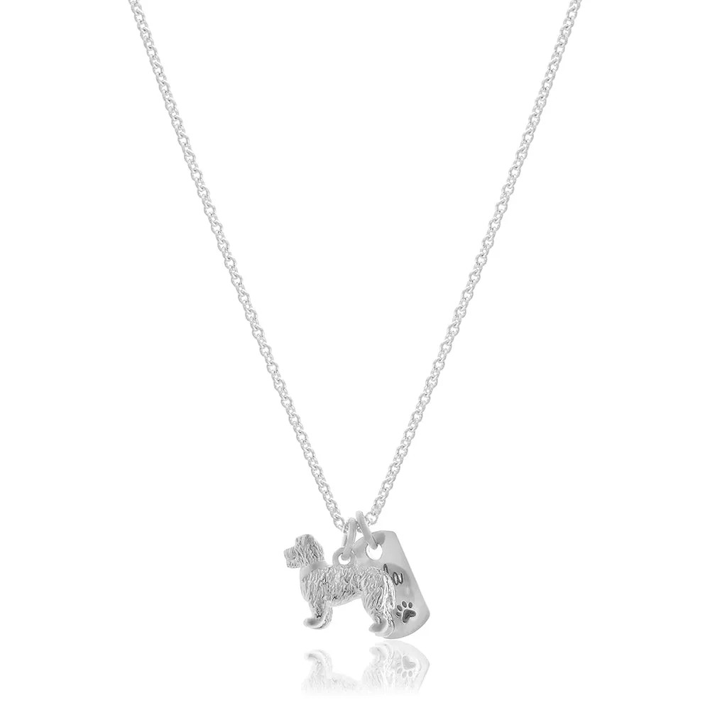 Miniature Schauzer Personalised Silver Dog Tag Necklace