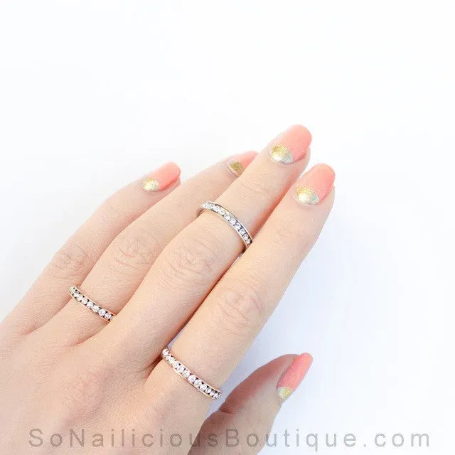 Minimalist Silver Ring With Crystals - ONLY 1 LEFT!