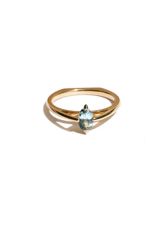 Montana Sapphire Minimalist Arc Ring