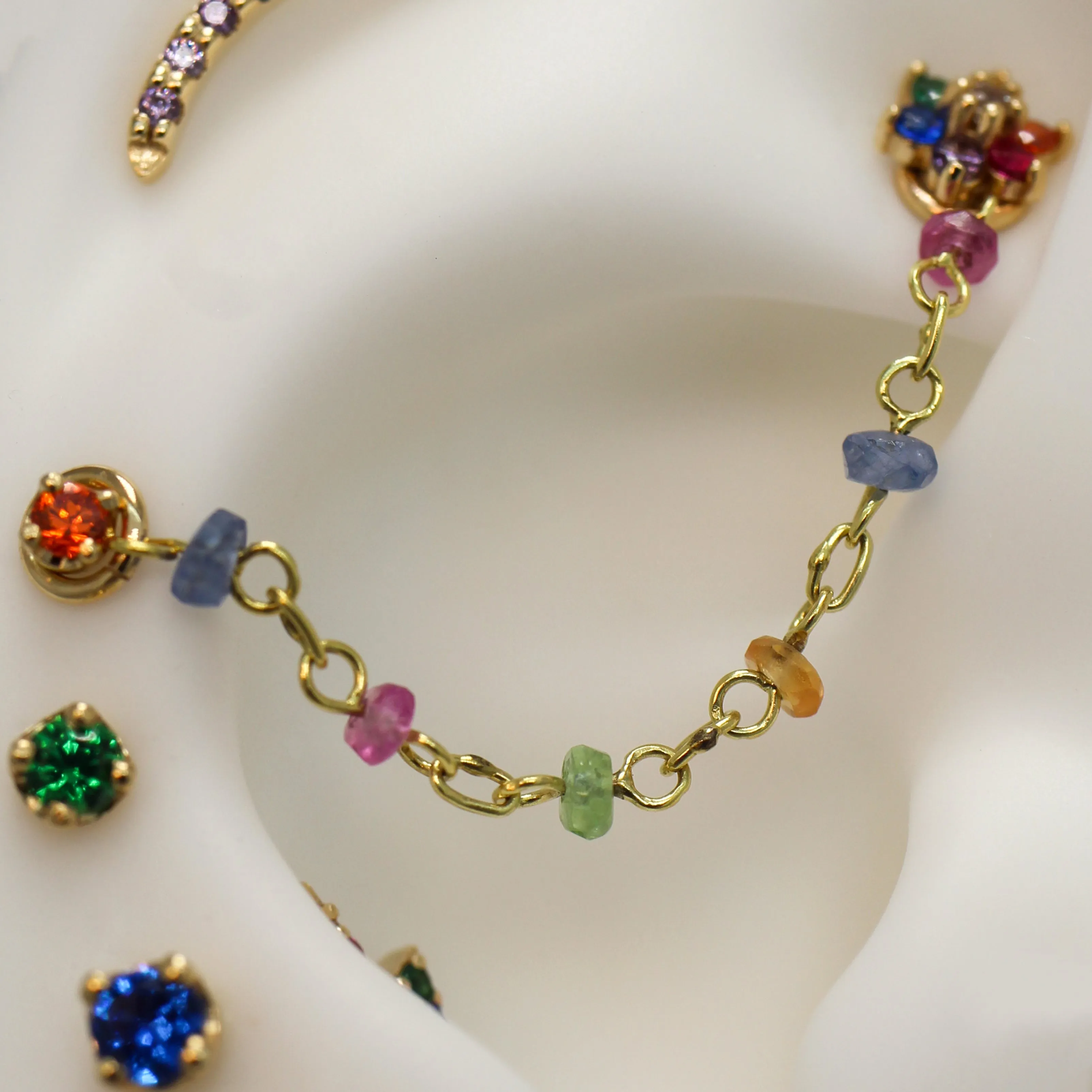 Multi-Color Bead Sapphire Chain