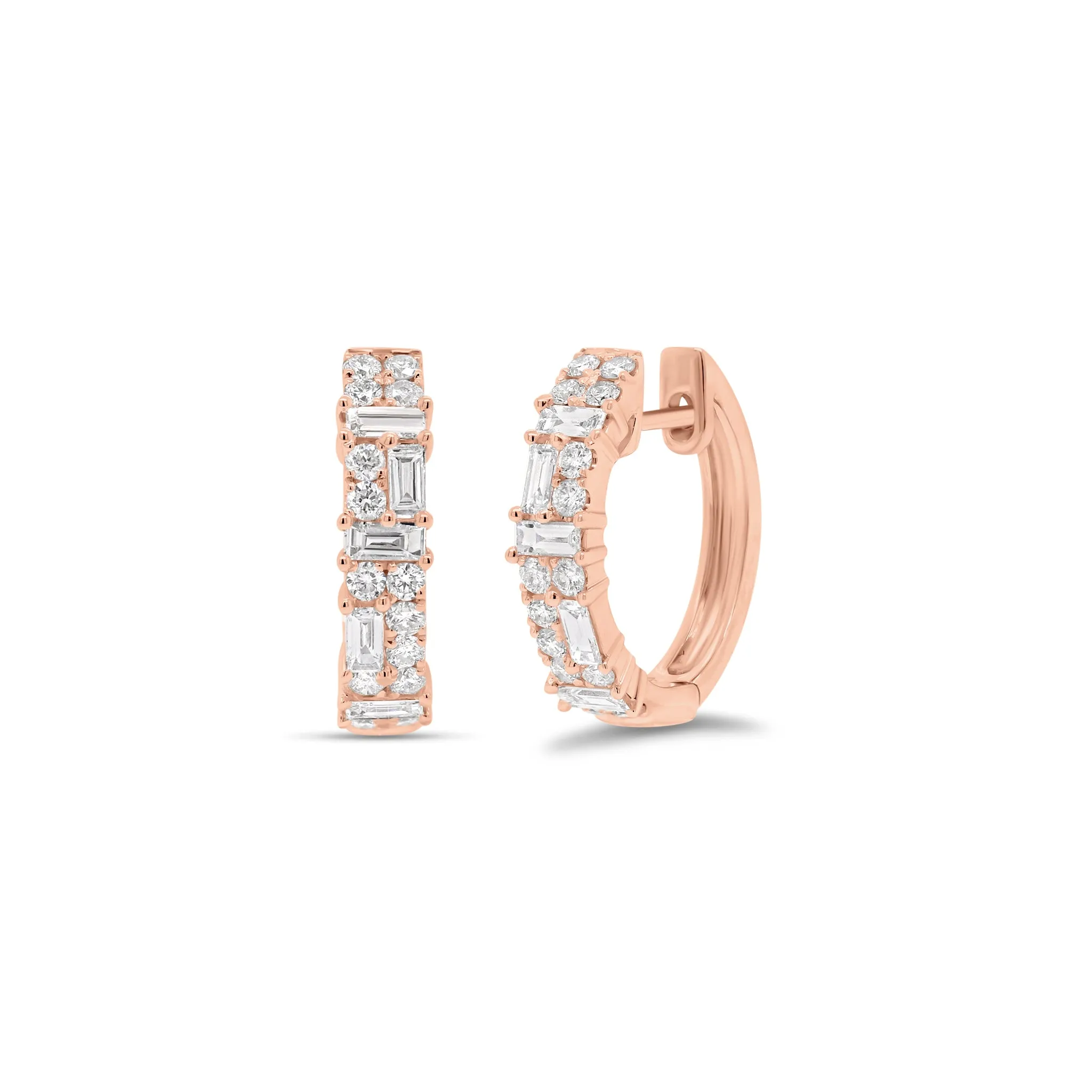 Multifaceted Diamond Huggie Earrings